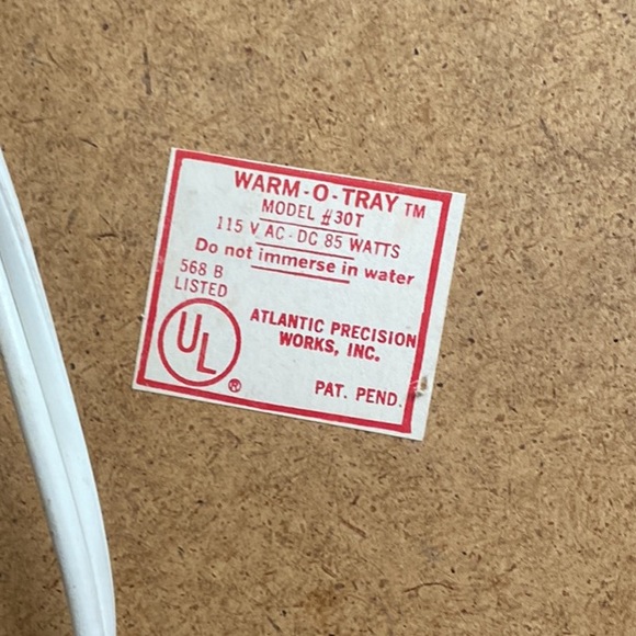 Vintage 1970s warming tray Warm-o-Tray - Picture 3 of 3